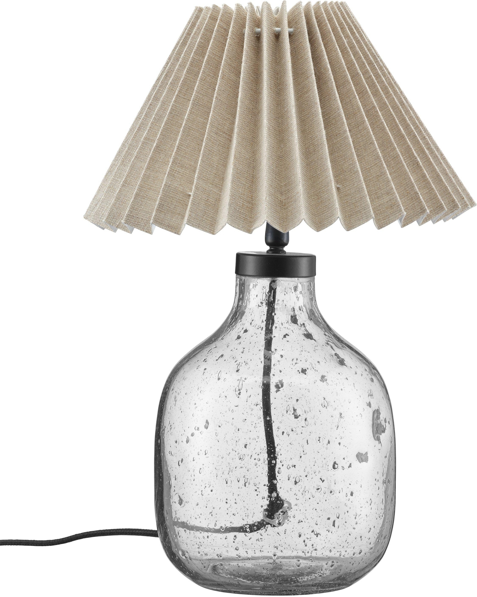 Groove Tischlampe - Klares Glas/Natur