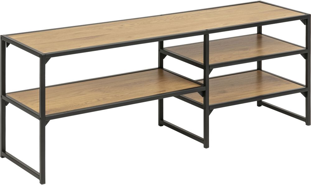 Seaford TV-Bank - Schwarz/Eiche