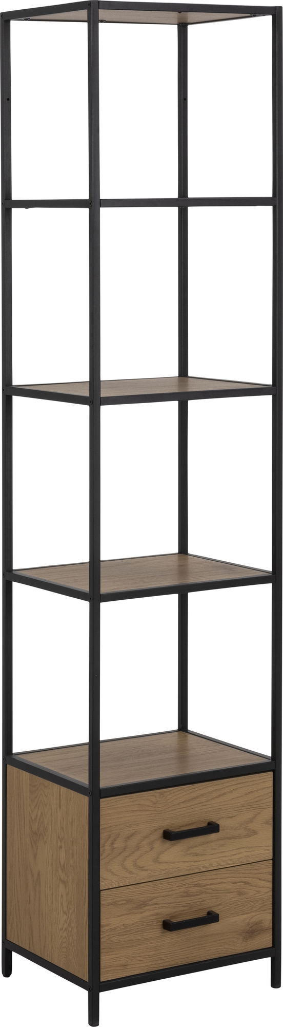 Seaford B�cherregal 42x185 cm - Schwarz/Eiche