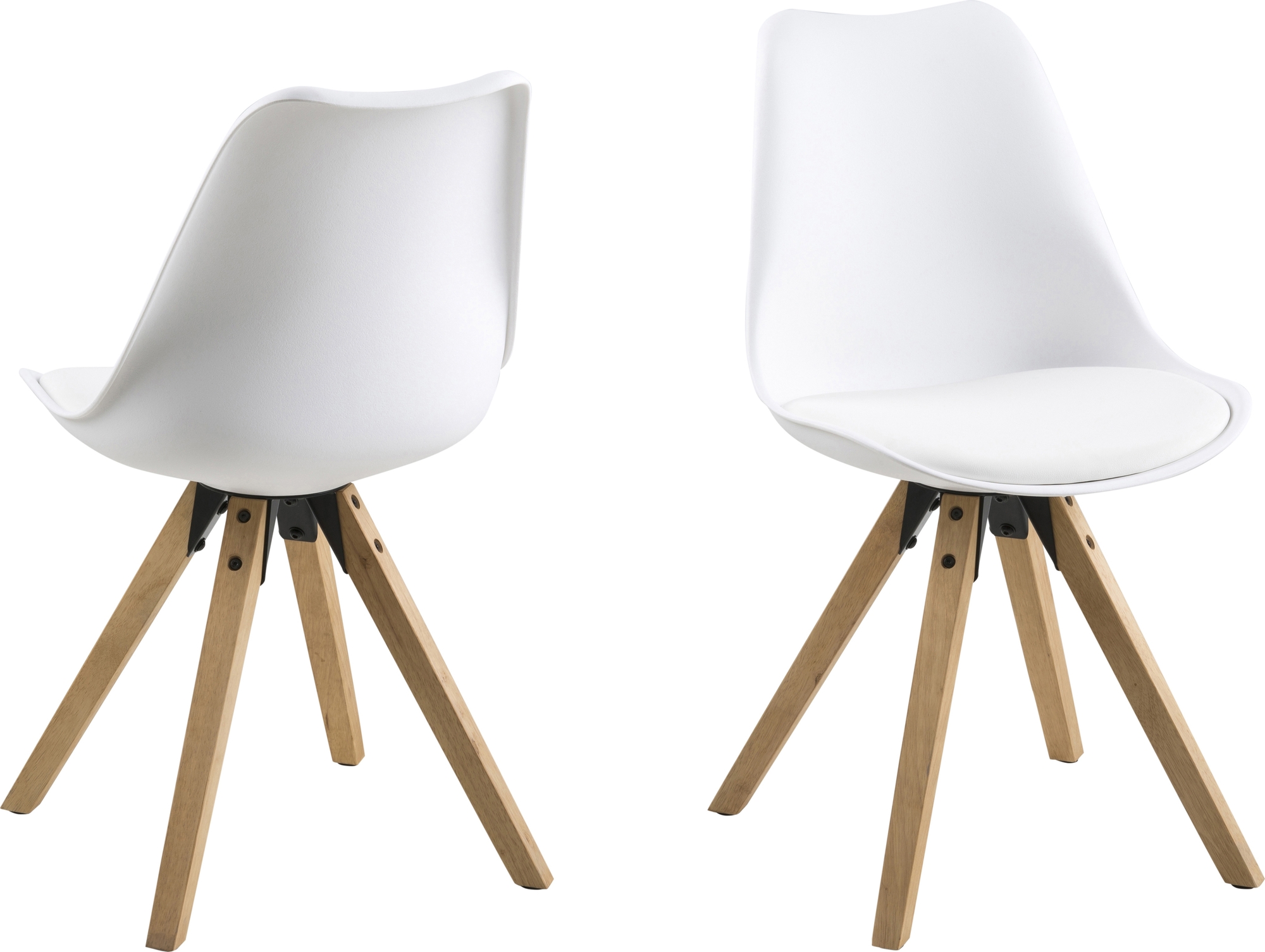 Dima Esszimmerstuhl - Weißes PU/Gummiholz Dima Esszimmerstuhl - Weißes PU/Gummiholz