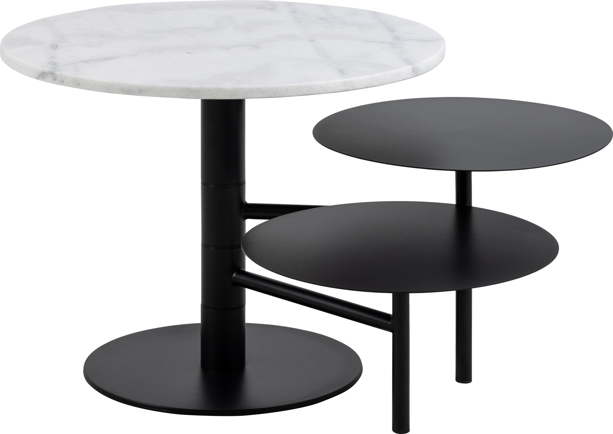 Lahti Couchtisch Ø60/40/40 cm - Weiß/Schwarz Lahti Couchtisch Ø60/40/40 cm - Weiß/Schwarz