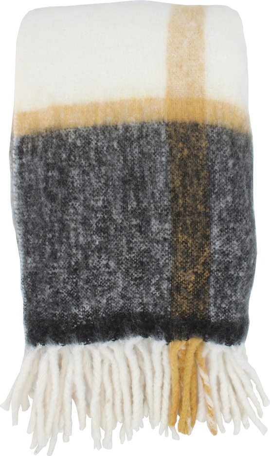 Remi-Plaid 130 x 170 cm - Offwhite/Grau