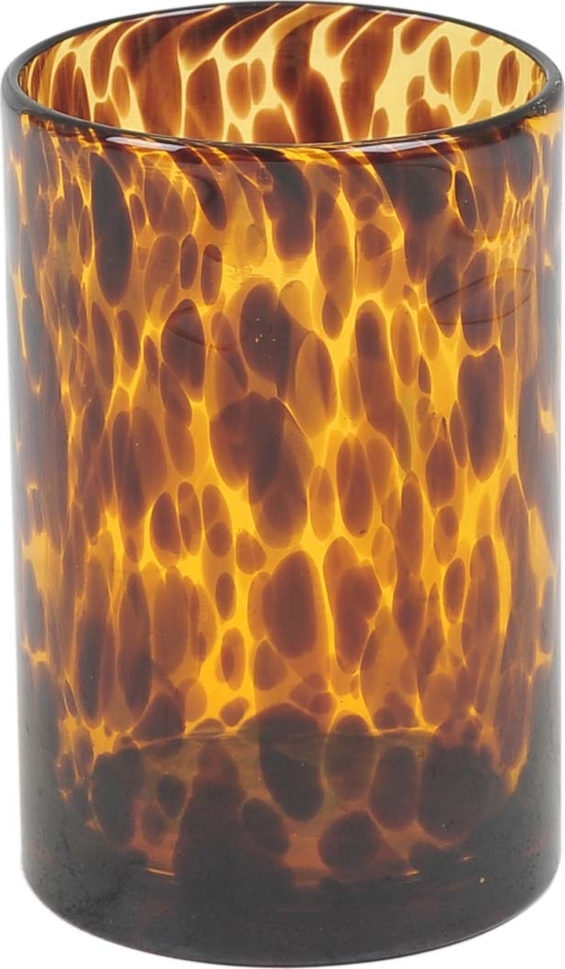 Leopardenvase klein - Schwarz/Orange