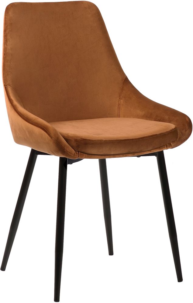 Gepaarter Esszimmerstuhl - Brauner Samt