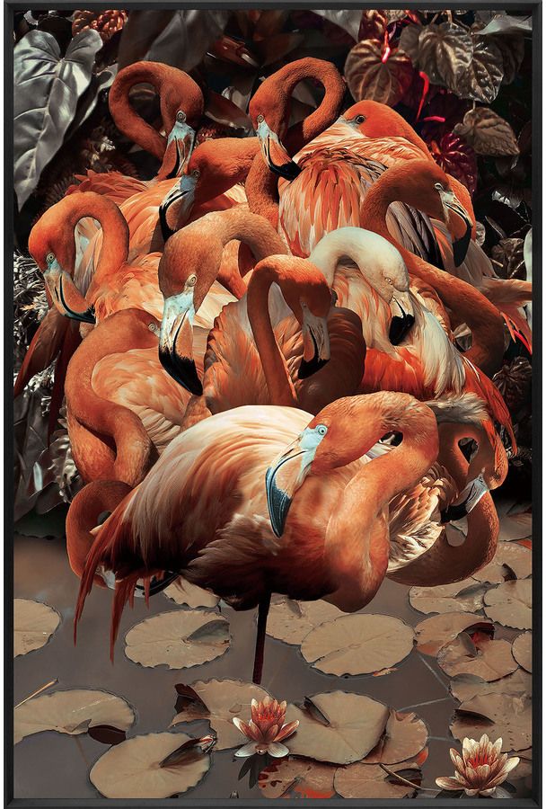 Glasmalerei - Flamingo - 80x120 cm