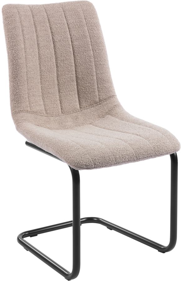 Noa Esszimmerstuhl - Beigefarbener Boucl�-Stoff