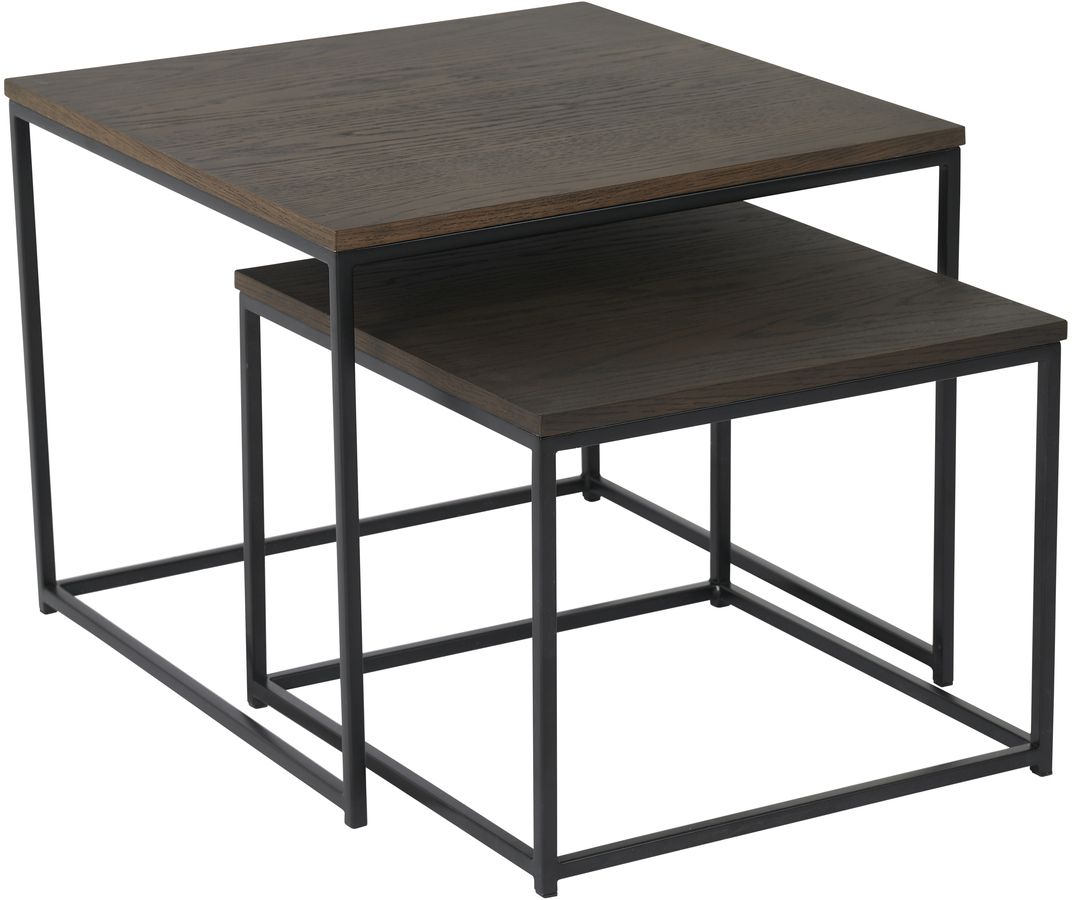 Duet Beistelltisch quadratisch - braunes Eichenfurnier