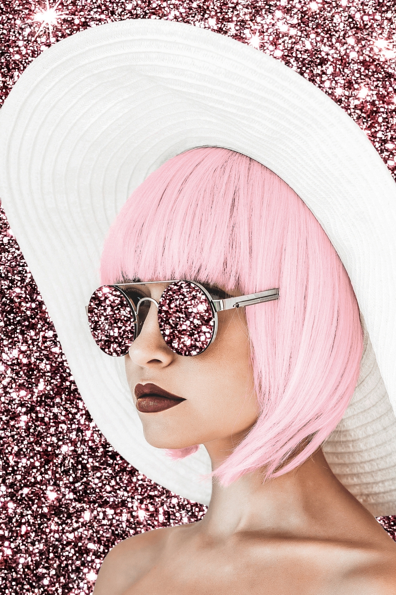 Glasmalerei - 60 x 90 cm - Rosa