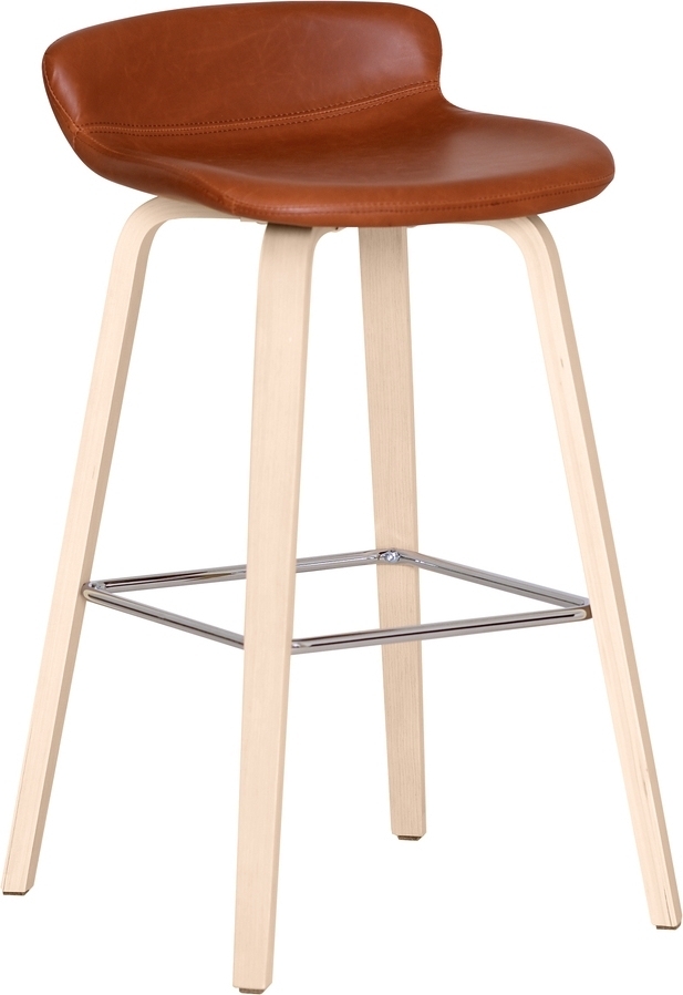 Aki Barhocker - Braunes PU/wei� pigmentierte Eiche