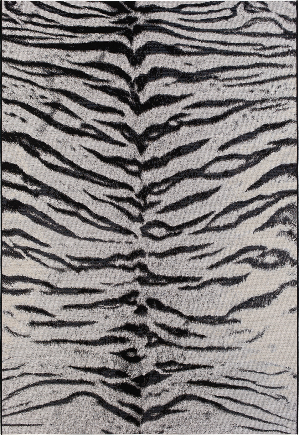 Domani Tiger flach gewebter Teppich Silber