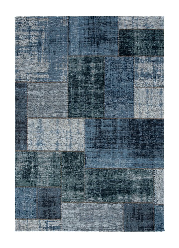 Patchwork-Teppich Stracciatella - Jeans/blau