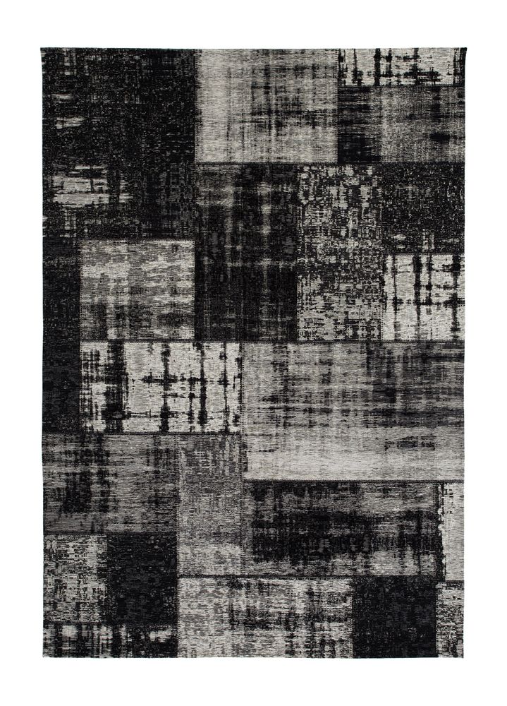 Patchwork-Teppich Stracciatella - schwarz/wei�