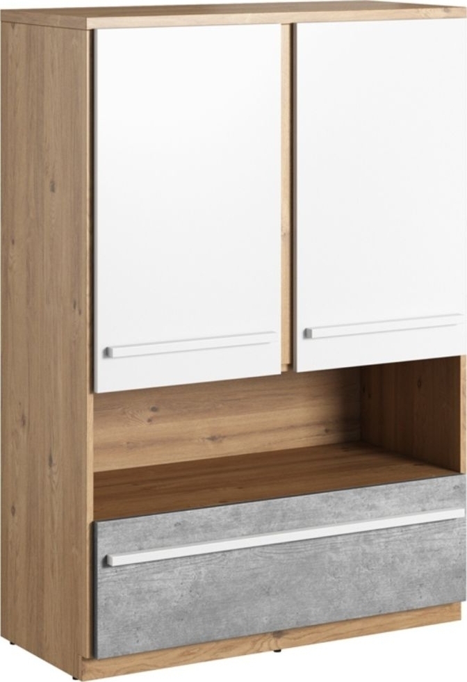 Plano Schrank - Nash Eiche/Wei�/Grau