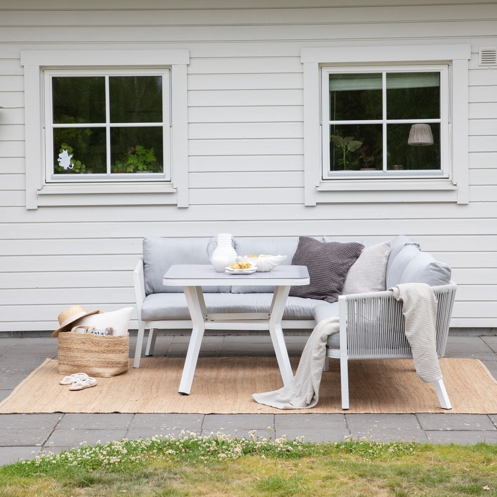 Ecksofagruppe Virya - Grau/Weiß Ecksofagruppe Virya - Grau/Weiß