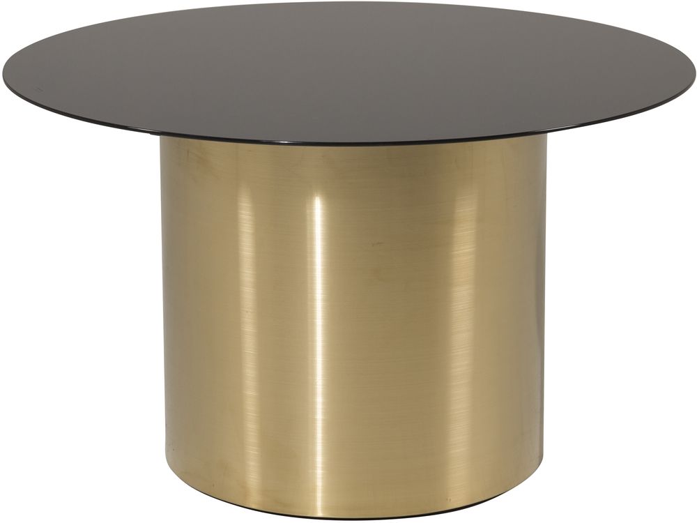 Alby Couchtisch �75 cm - Schwarzes Glas/Messing