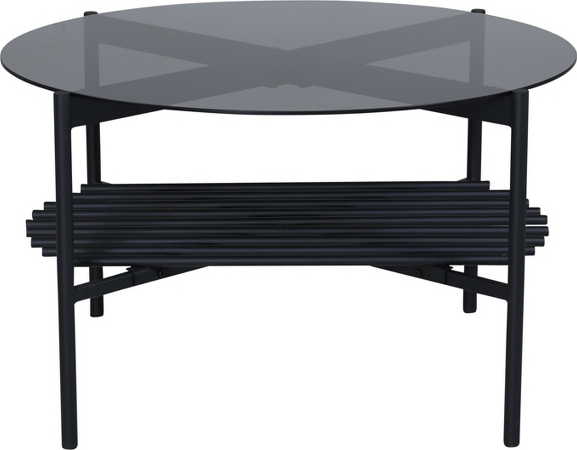 Adel Couchtisch 80 cm - Schwarz/Glas