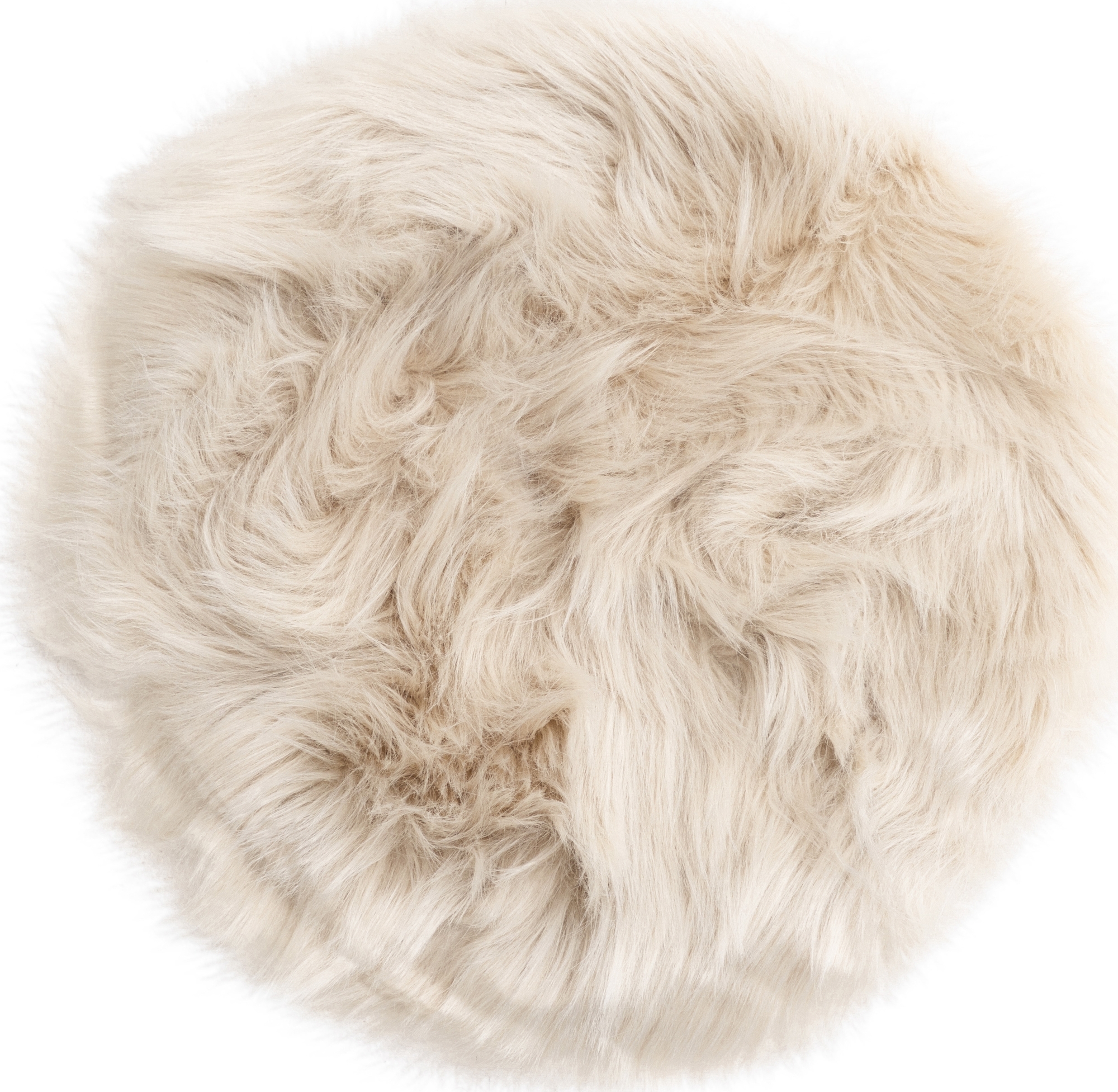 Katy Stuhlkissen 34 x 34 cm - Beigefarbenes Kunstfell