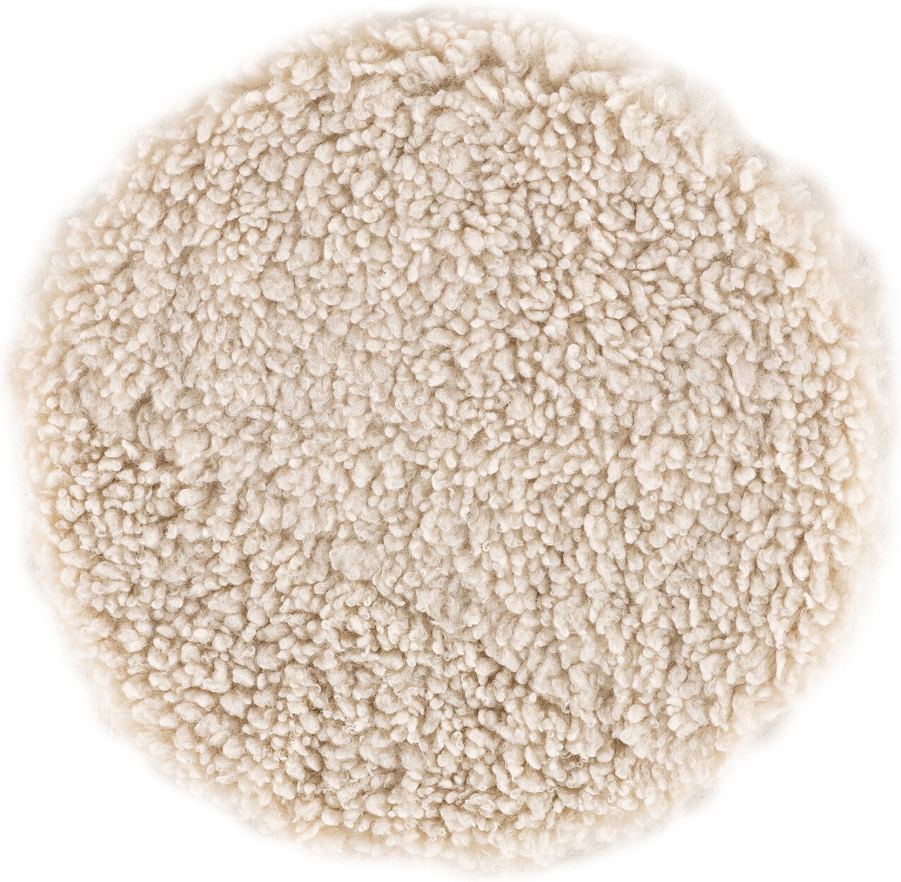 Katy Stuhlkissen Ø34 cm - Weißes Schaffellimitat Katy Stuhlkissen Ø34 cm - Weißes Schaffellimitat