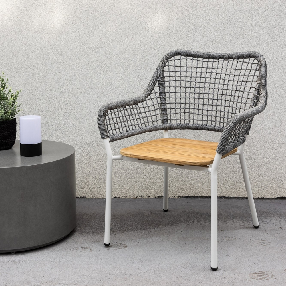 Amora Sessel - Grau/Teakholz Amora Sessel - Grau/Teakholz