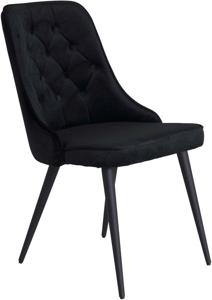 Zeus Esszimmerstuhl - Schwarzer Samt
