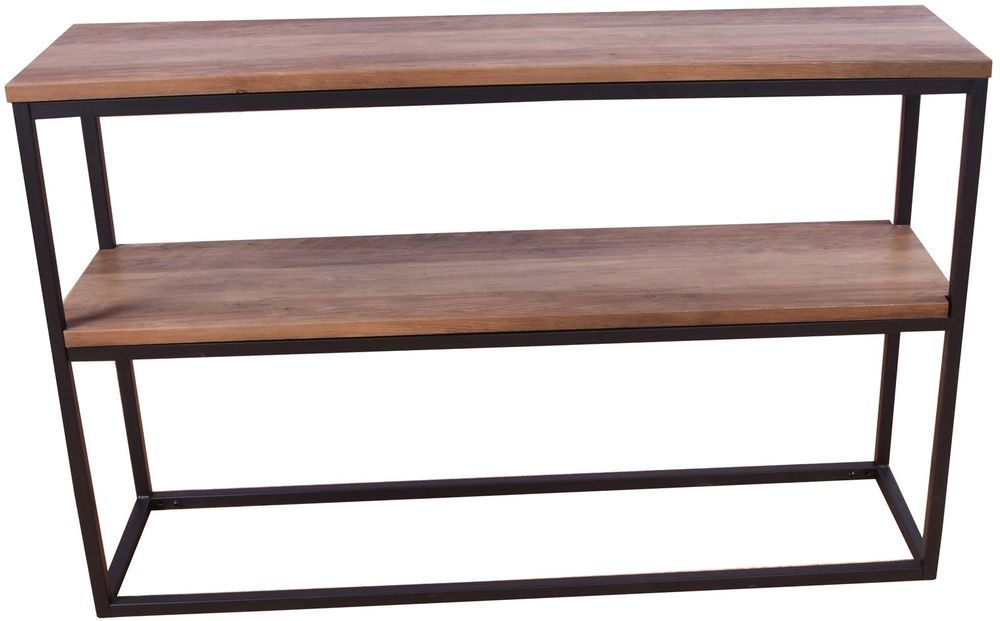 Sideboard-Tisch Charlotte - Schwarz / Teakholzimitation Sideboard-Tisch Charlotte - Schwarz / Teakholzimitation