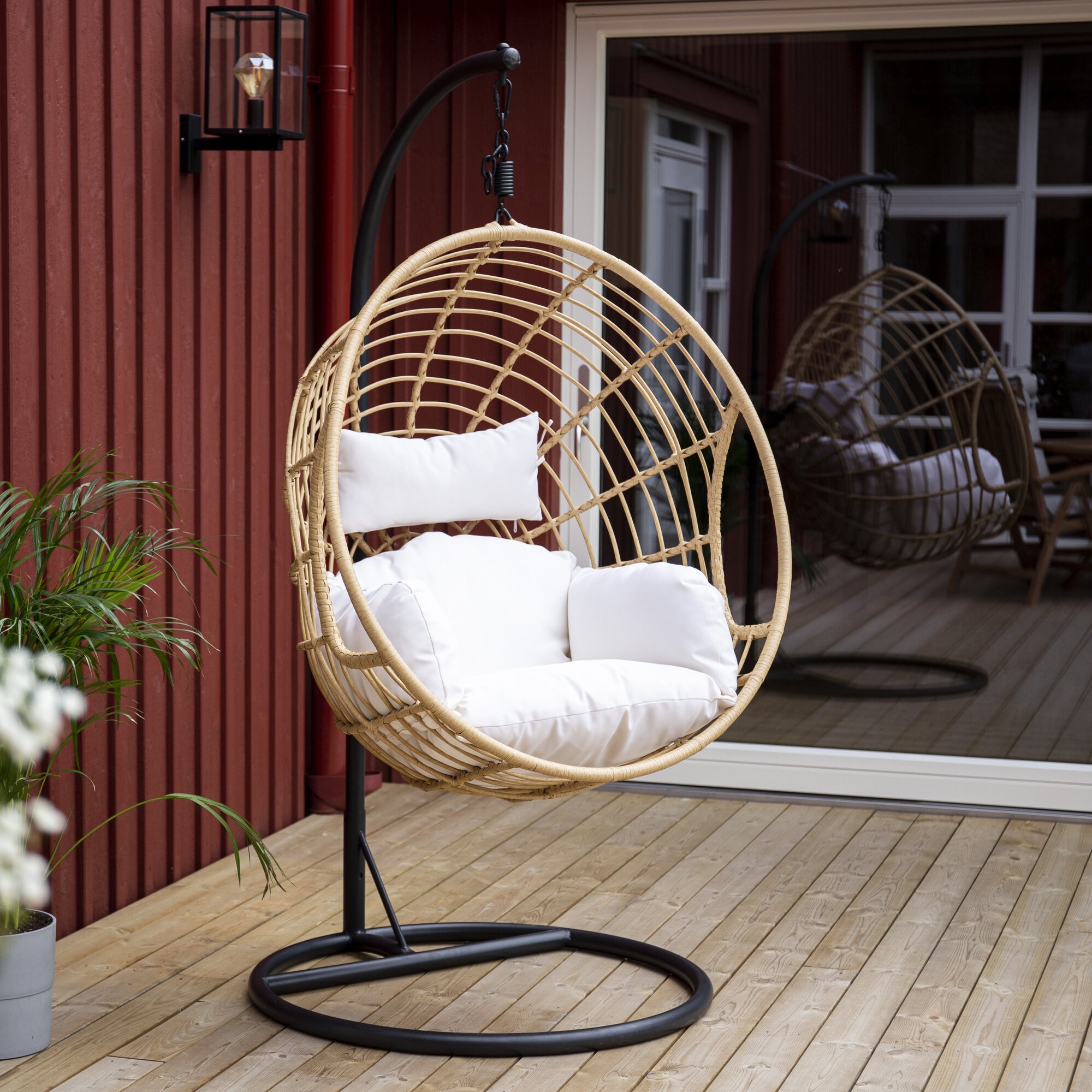 Viga Hängesessel - Schwarz/Natur/Weiß Viga Hängesessel - Schwarz/Natur/Weiß