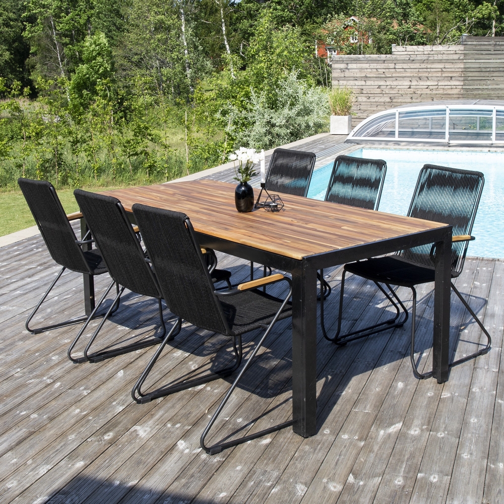 Bois Esstisch 205 x 90 cm - Schwarz/Natur