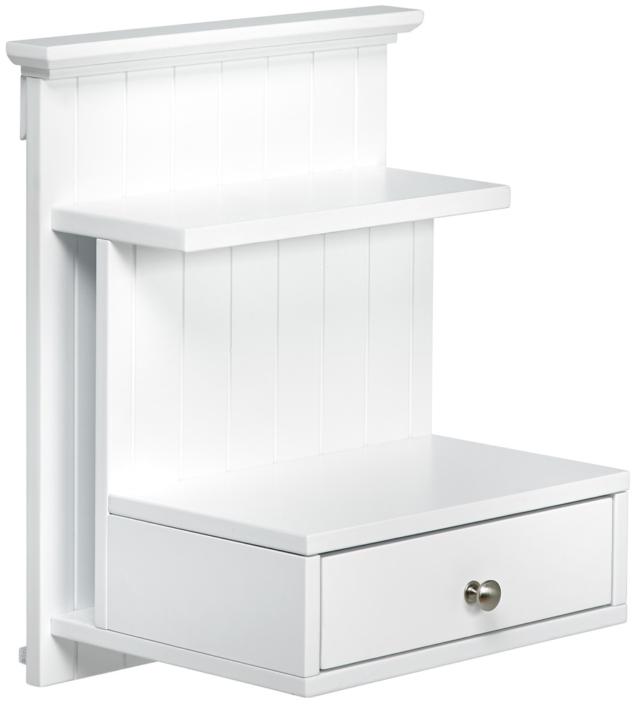 Linnea Nachttisch zum Aufh�ngen an der Wand- wei� + M�belf��e