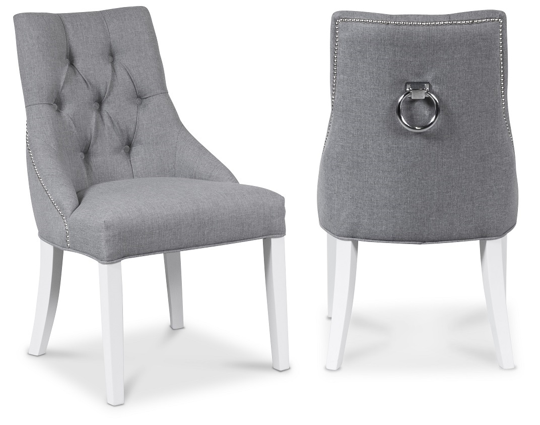 Tuva EUR Esszimmerstuhl mit Handgriff - grau / wei�