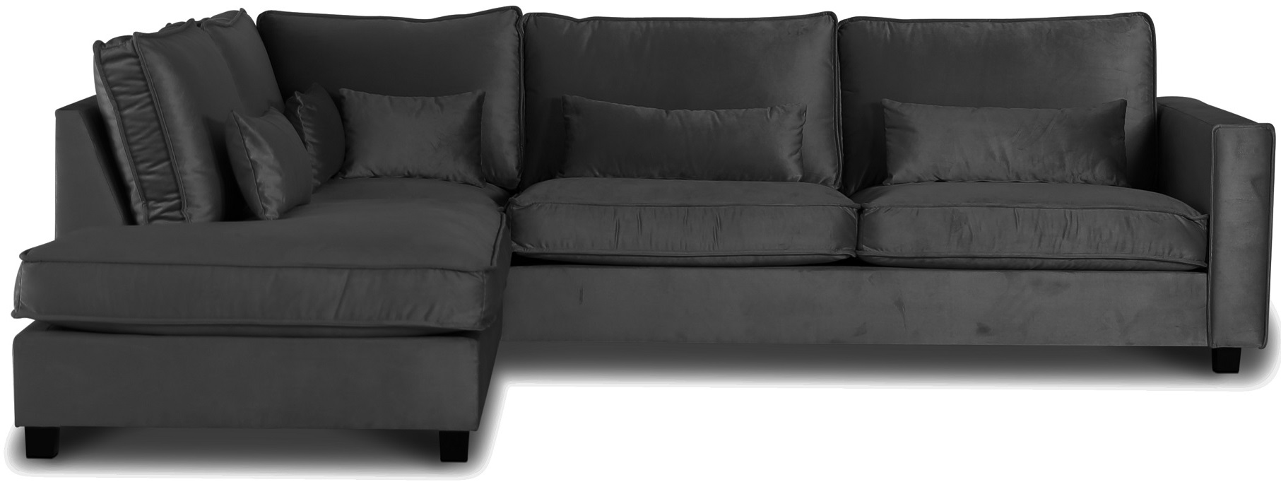 Adore Loungesofa XL offener Abschluss links - silbergrau (Samt) Adore Loungesofa XL offener Abschluss links - silbergrau (Samt)