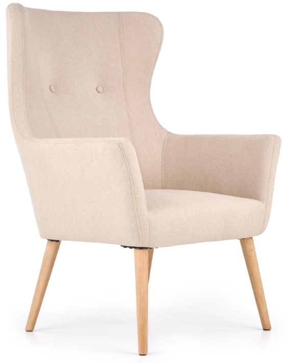 Lise Ohrensessel - Beige (Stoff) / Holz Lise Ohrensessel - Beige (Stoff) / Holz