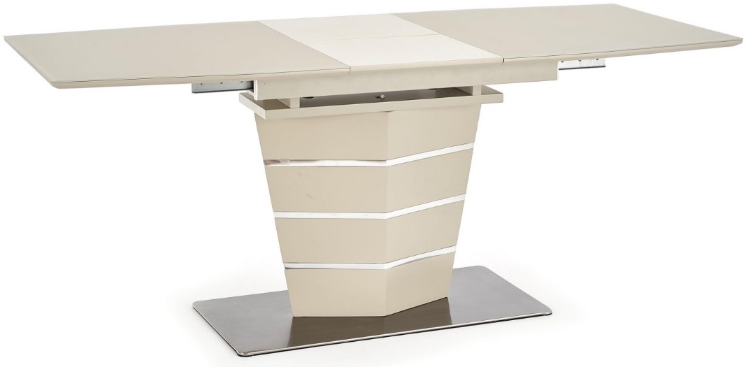 Randi ausziehbarer Esstisch 140-180 cm - Champagner / Chrom Randi ausziehbarer Esstisch 140-180 cm - Champagner / Chrom