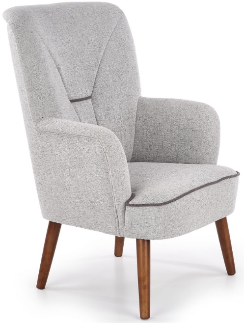 Terese Sessel - Hellgrau/Walnuss