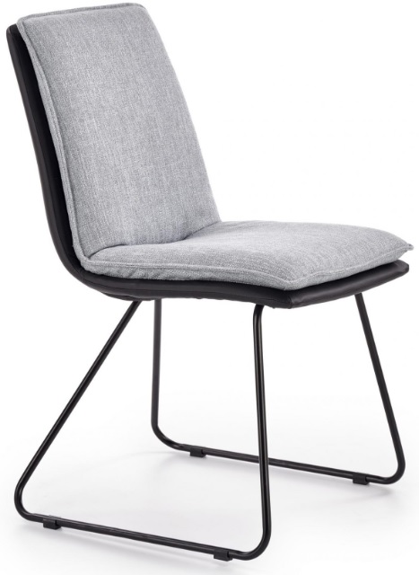 Veronika Esszimmerstuhl - Hellgrau/Schwarz (Stoff/PU) Veronika Esszimmerstuhl - Hellgrau/Schwarz (Stoff/PU)