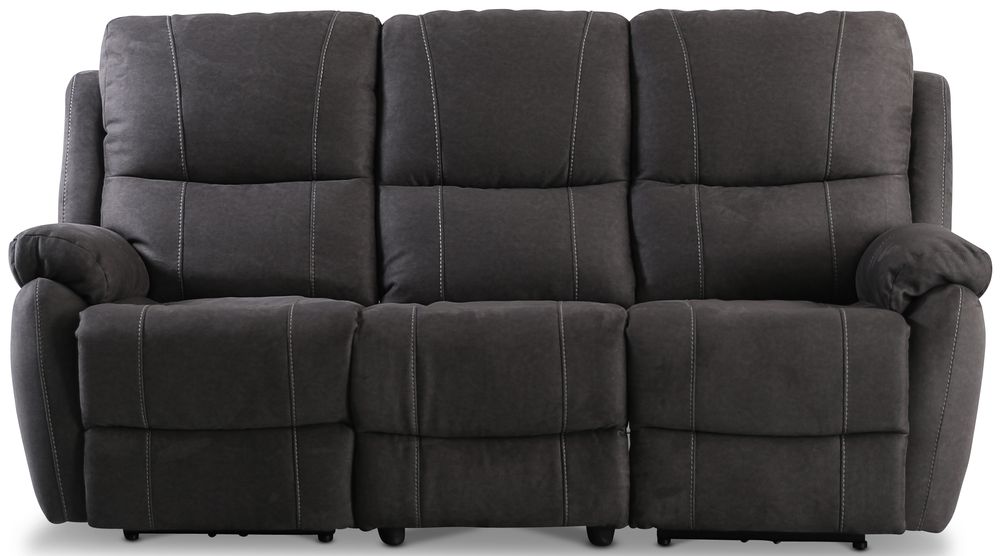 Enjoy Hollywood Liegesofa - 3-Sitzer (elektrisch) in anthrazitfarbenem Mikrofaserstoff