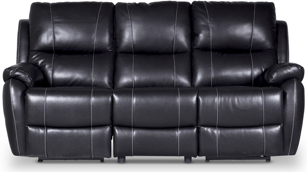 Enjoy Chicago Liegesofa (Biosofa) - 3-Sitzer (elektrisch) in schwarzem Kunstleder