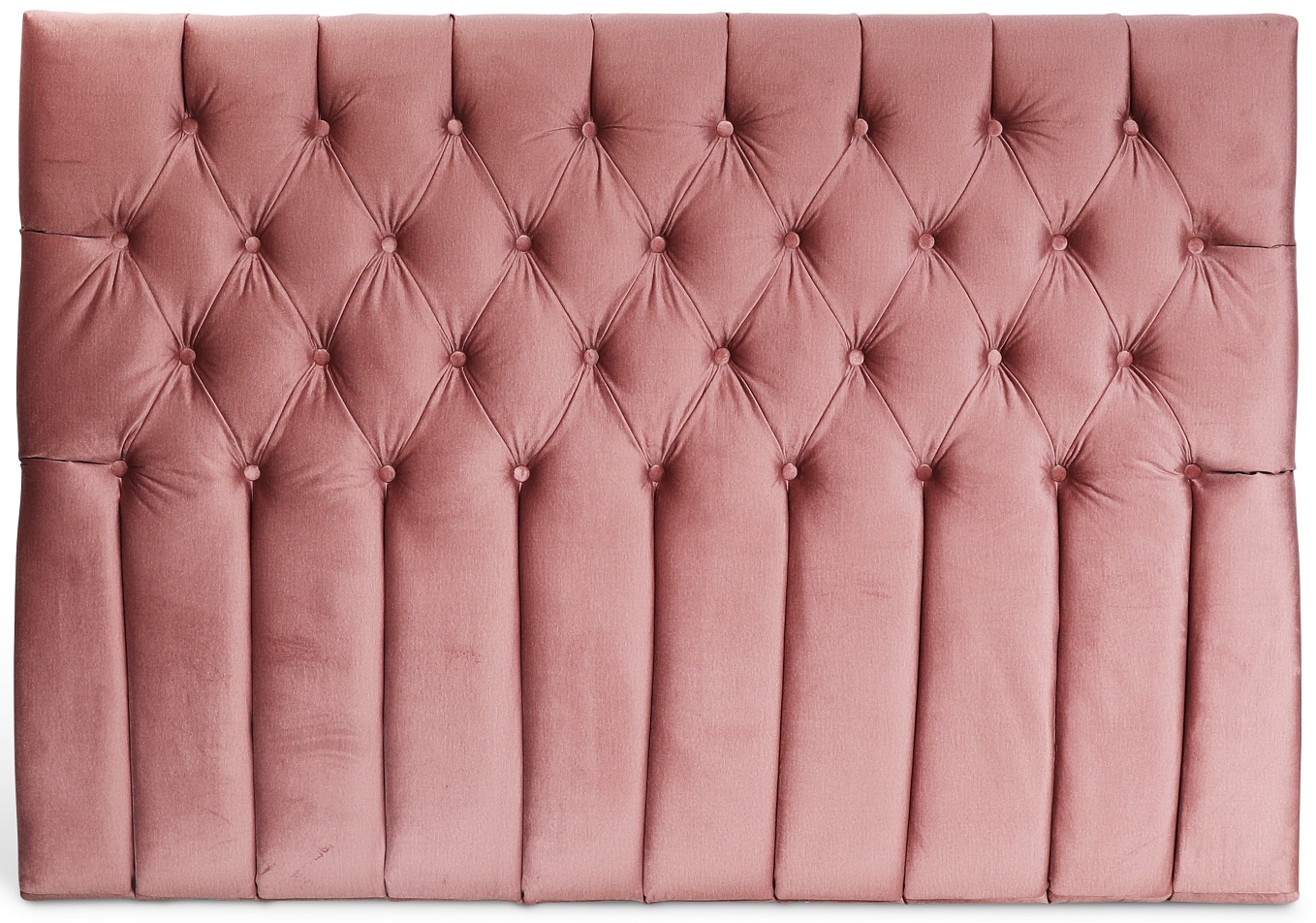 Presley Bett Kopfteil mit Kn�pfen (Rosa Samt) - Breite w�hlbar