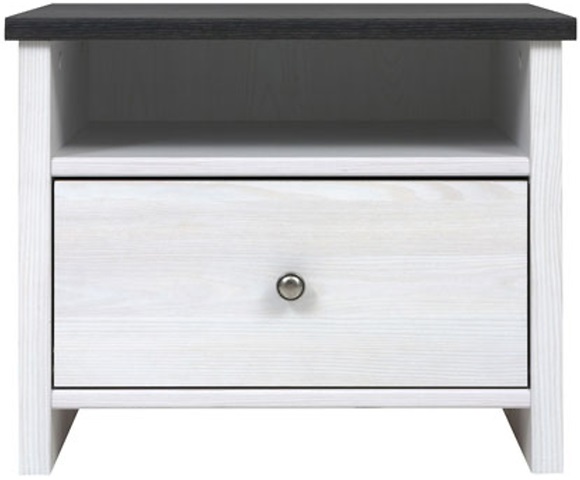 Salvador Nachttisch - Weiß/Schwarz Salvador Nachttisch - Weiß/Schwarz