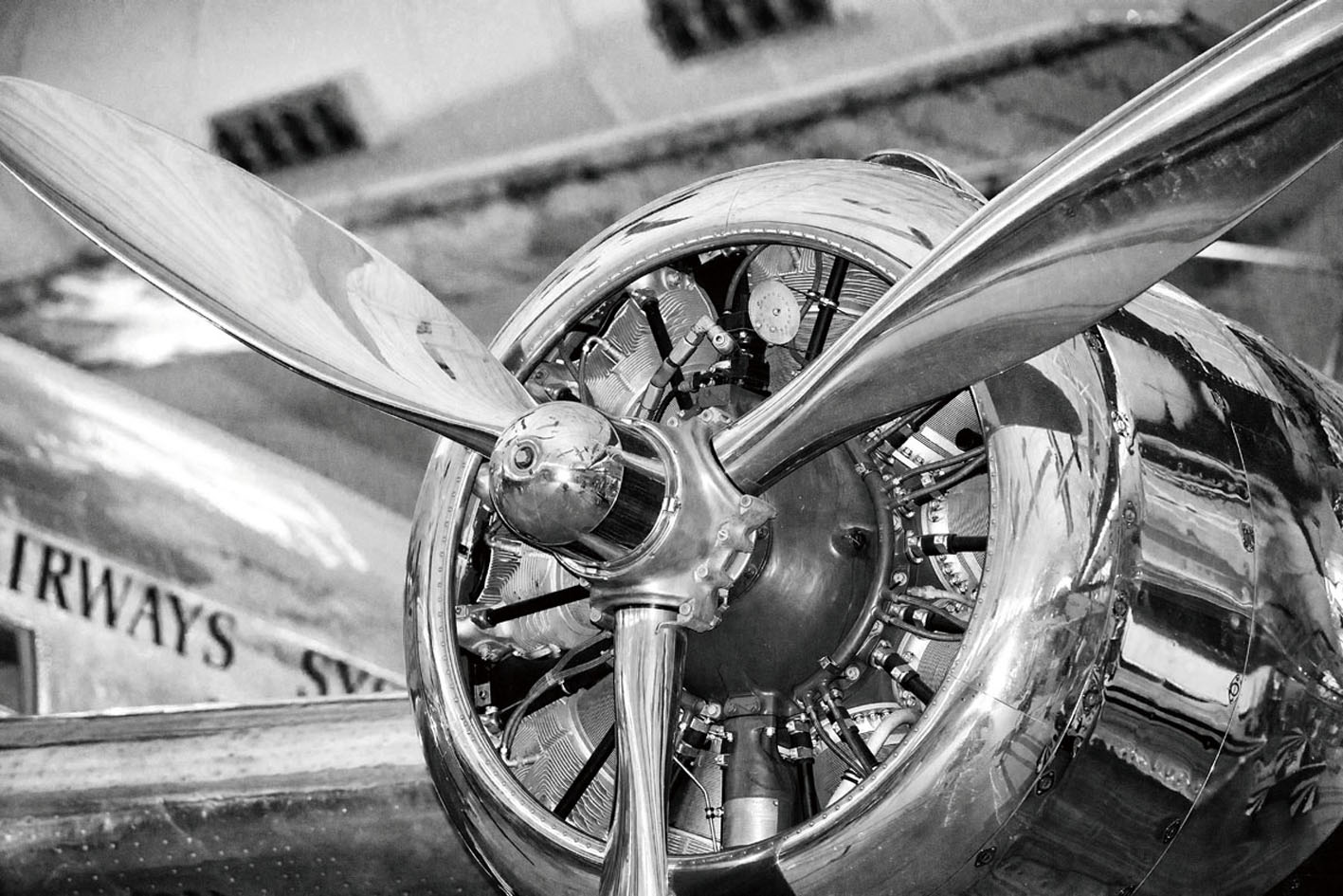 Glasbild Airplane engine - 120x80 cm