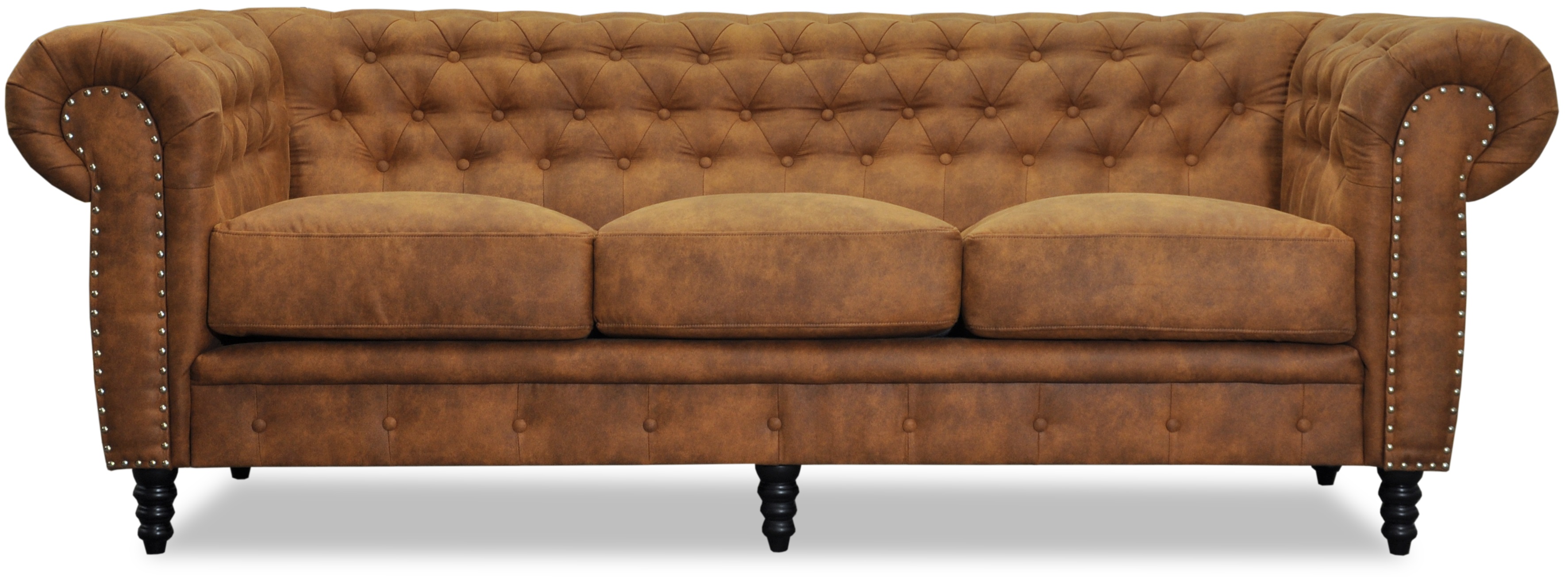 Ashford 3-Sitzer Chesterfield - Cognac �koleder