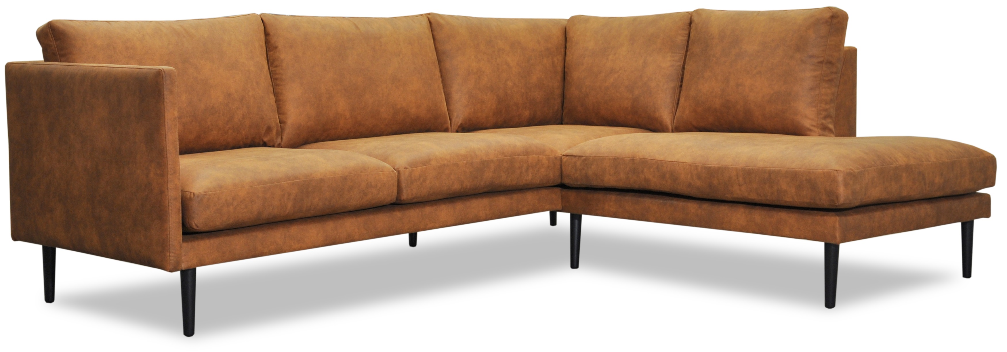 �stermalm Schlafsofa rechts - Cognac �ko-Leder