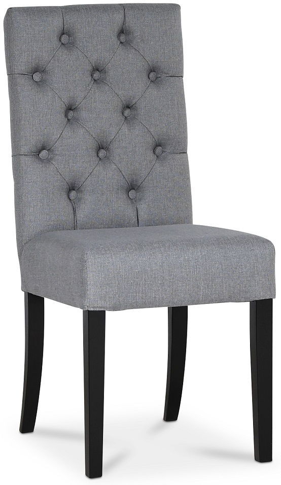 Lexington Milton Stuhl - Hellgrau (Stoff) / Schwarze Beine