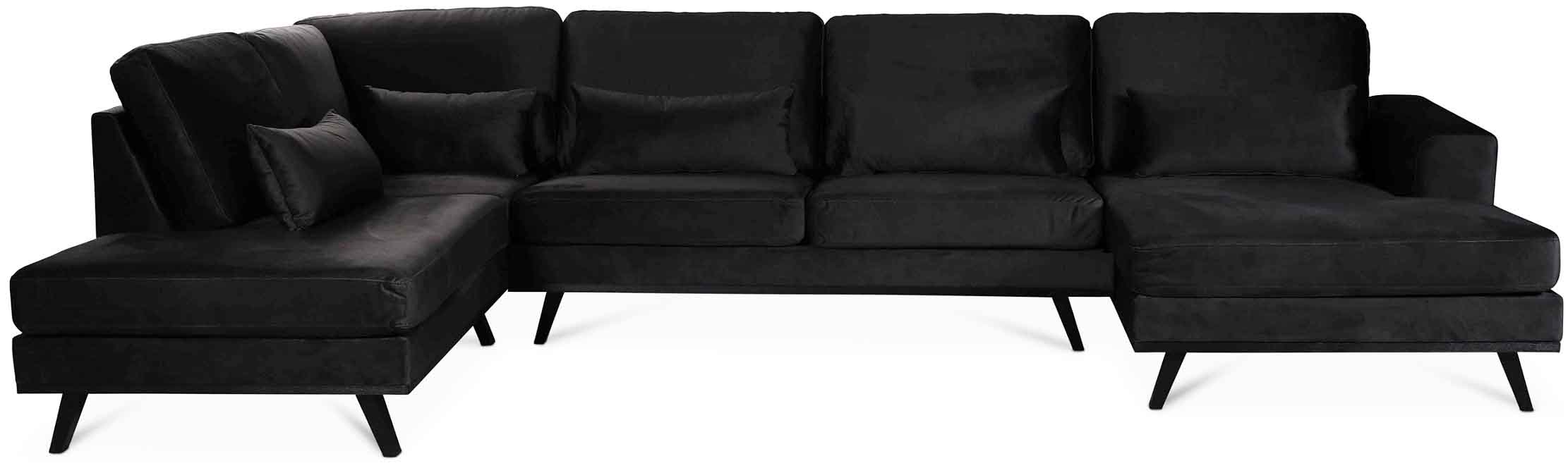 Ranger U-Sofa mit offenem Ende links - Anthrazitgrau (Samt)