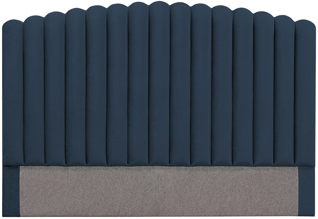 Bornholm Bett Kopfteil (blauer Samt) - Breite w�hlbar