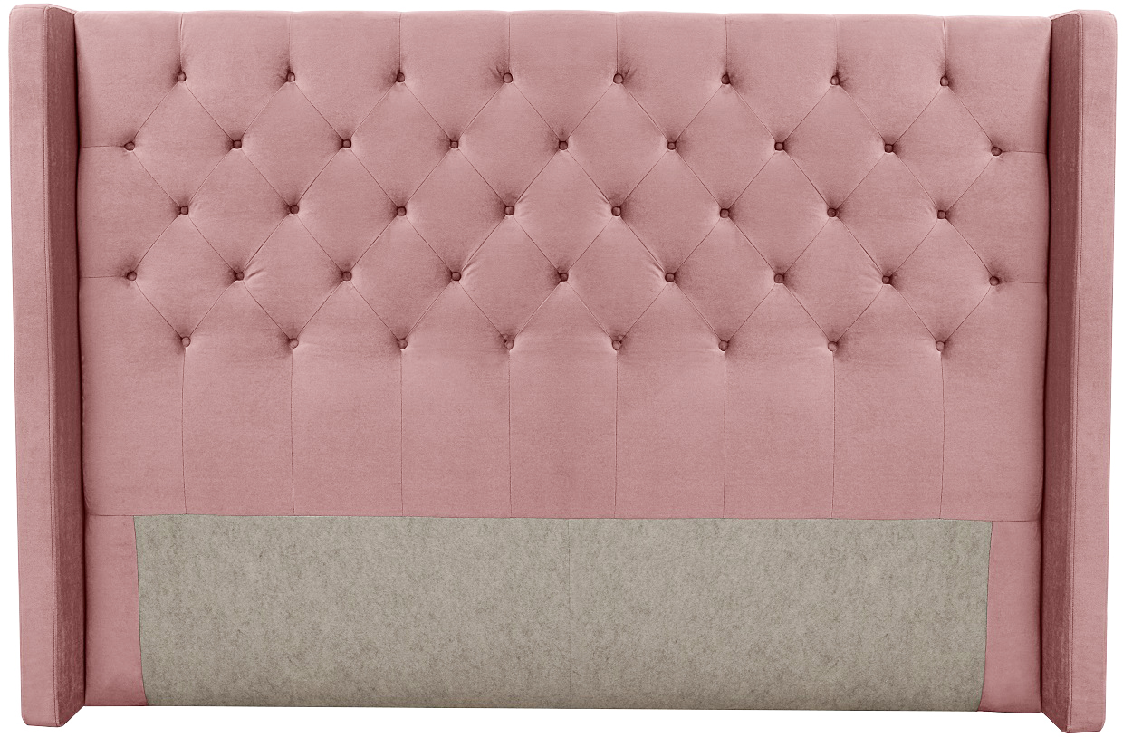 Almedal Kopfteil mit Kn�pfen (Rosa Samt) - Frei w�hlbare Breite