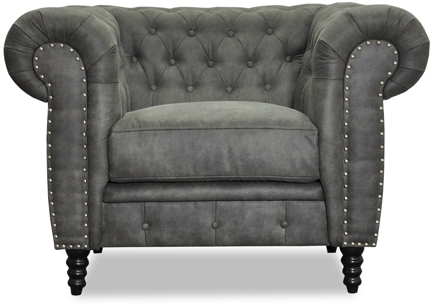 Ashford Chesterfield Sessel - Anthrazit Öko-Leder Ashford Chesterfield Sessel - Anthrazit Öko-Leder