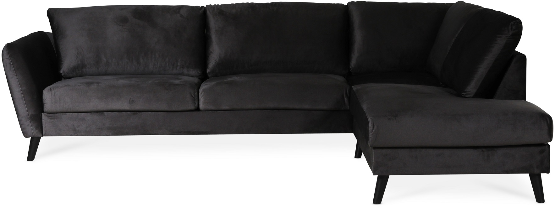 Country Sofa mit offenem Abschluss rechts - Anthrazitgrau (Samt) Country Sofa mit offenem Abschluss rechts - Anthrazitgrau (Samt)