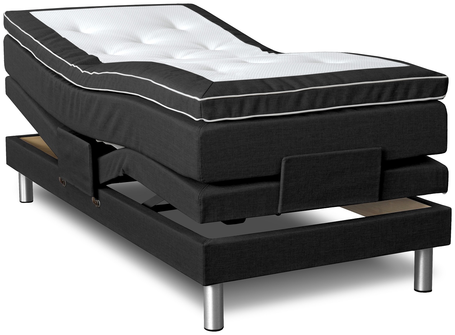 Verstellbares Bett schwarz 7-Zonen