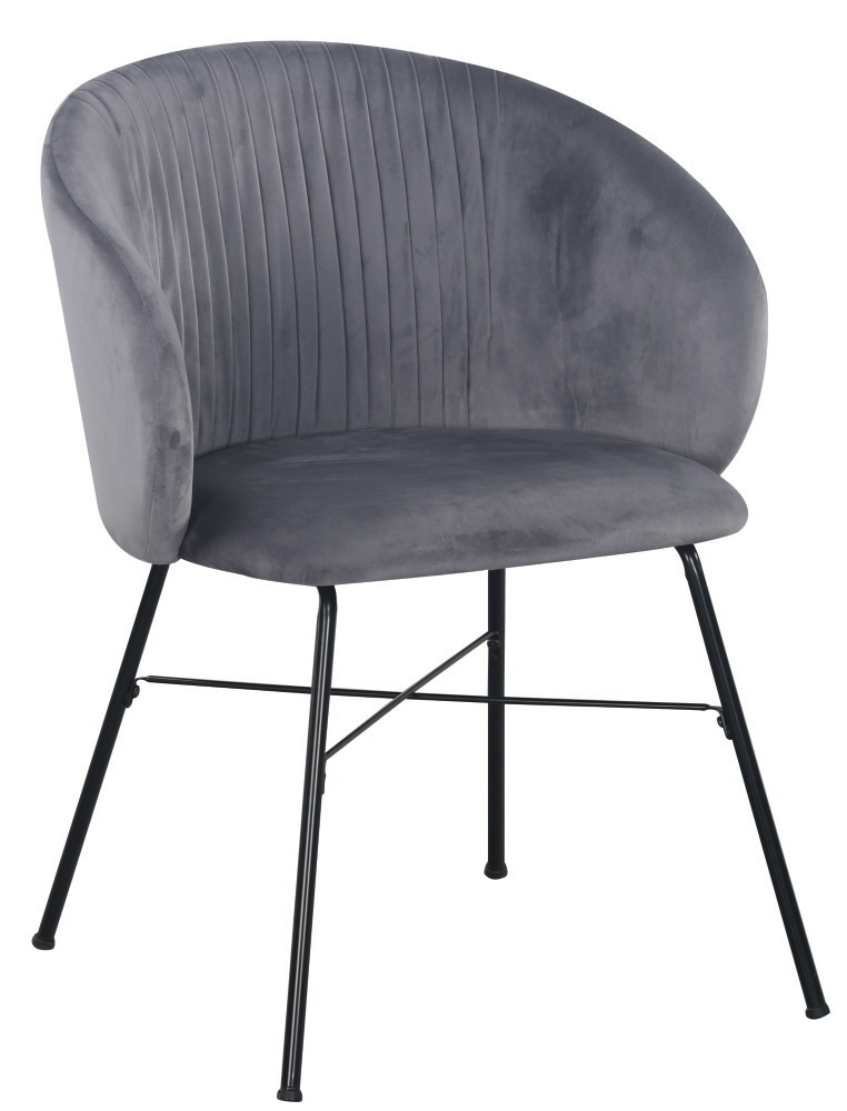 Seville-Sessel aus grauem Samt