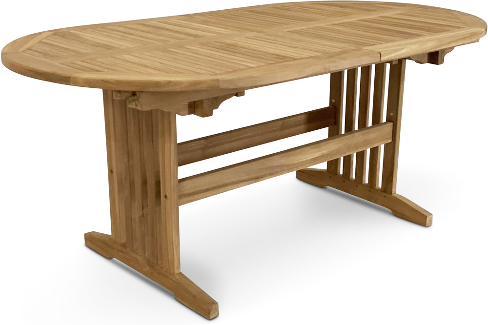 Salt� ovaler Esstisch aus Teak 150-210 cm Butterfly - Teak + Textilpflege f�r M�bel